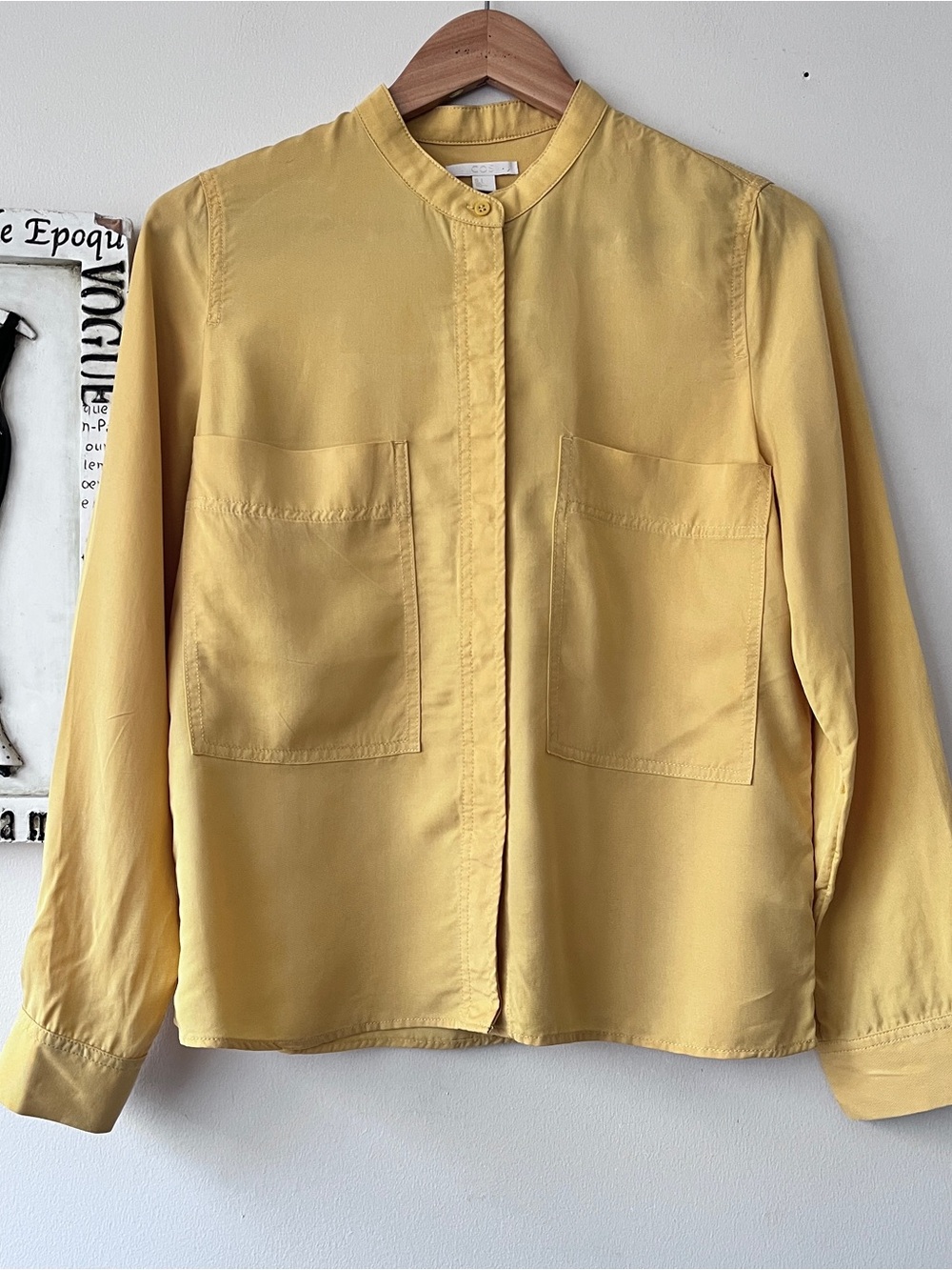 COS Yellow Minimalist Chic Button Up Women’s Blouse Top Size 6